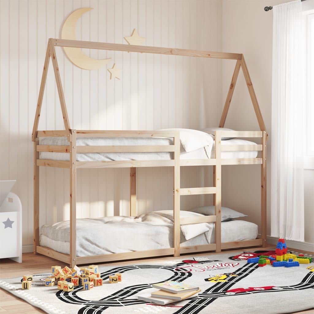 Køyeseng med tak 75x190 cm heltre furu