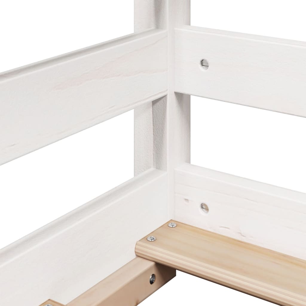 Køyeseng med tak hvit 75x190 cm heltre furu