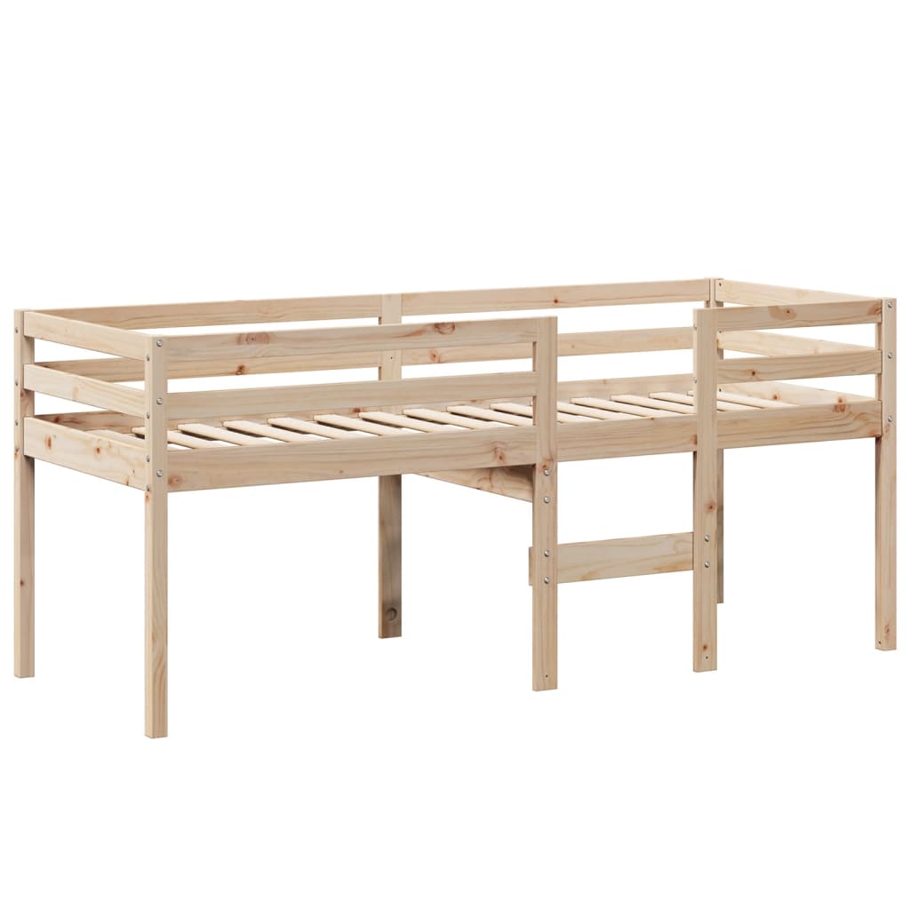 Høyseng med tak 80x200 cm heltre furu