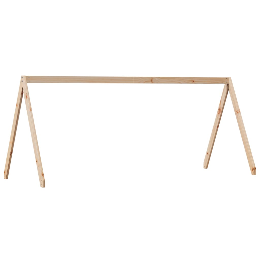 Høyseng med tak 80x200 cm heltre furu