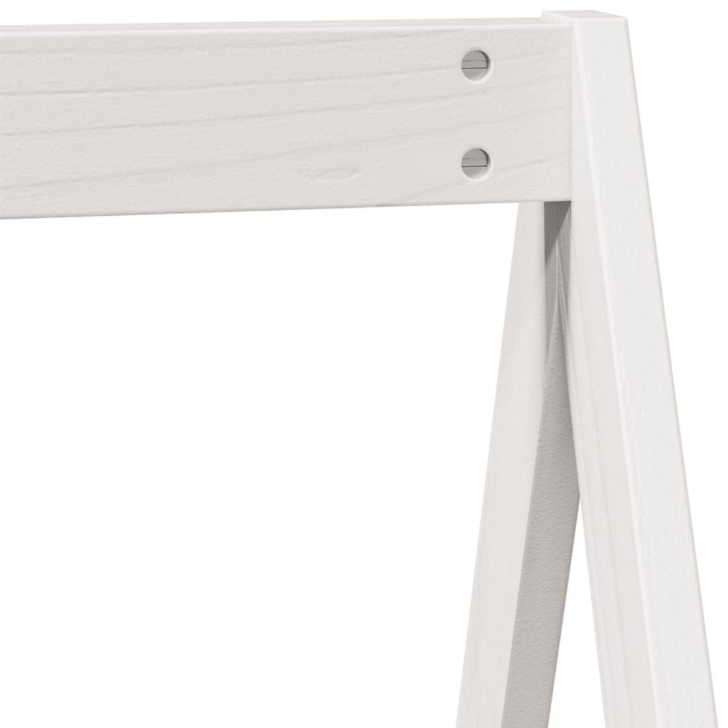 Høyseng med tak hvit 75x190 cm heltre furu