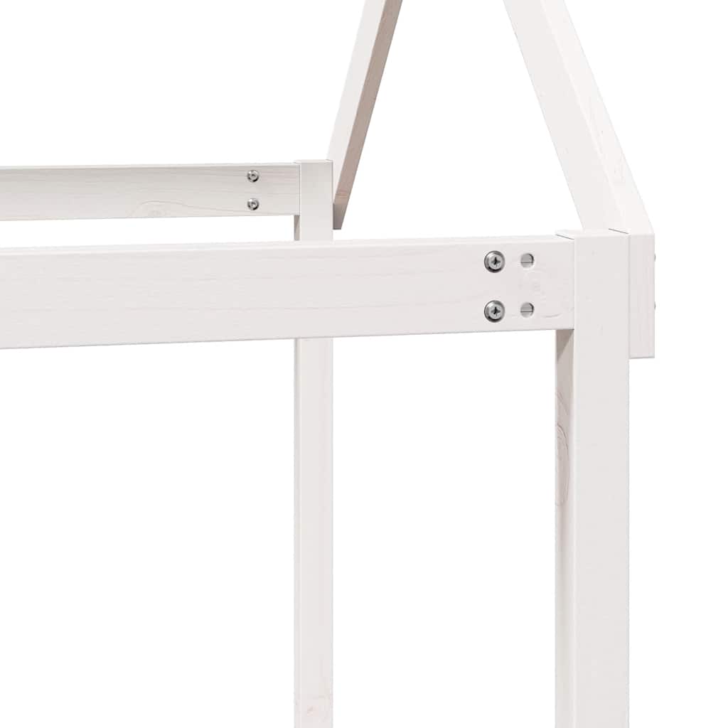 Køyeseng med tak hvit 90x200 cm heltre furu