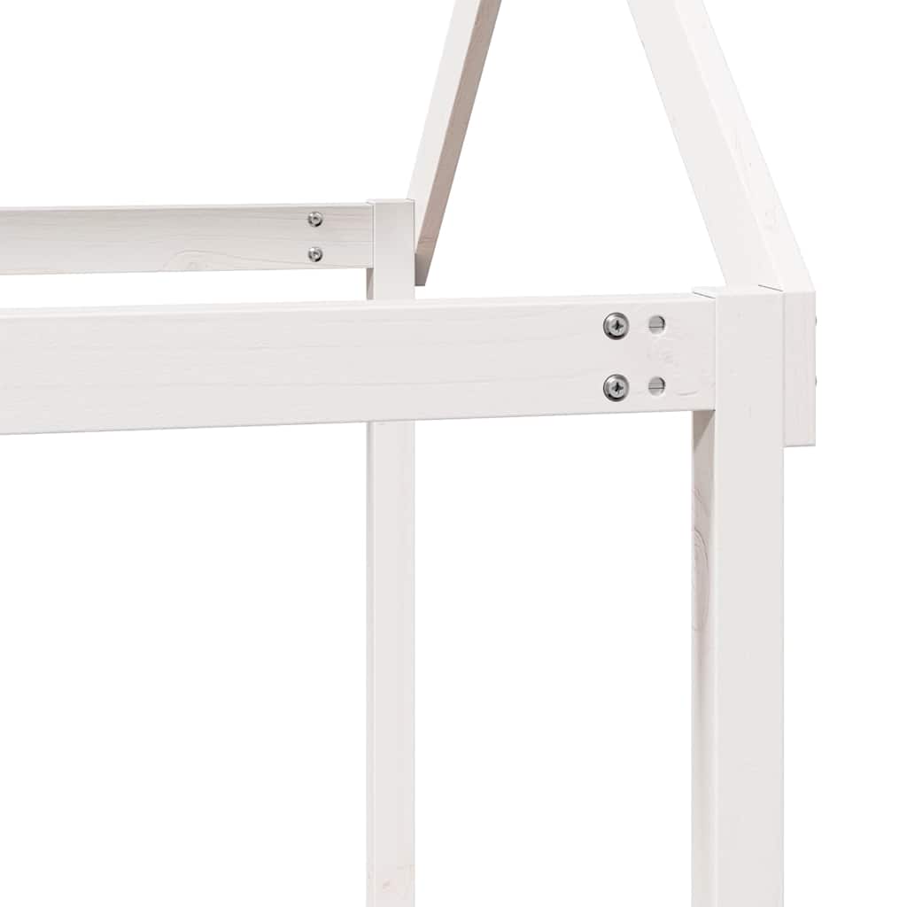 Køyeseng med tak hvit 90x190 cm heltre furu