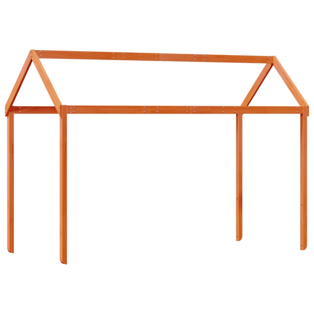 Køyeseng med tak voksbrun 90x190 cm heltre furu