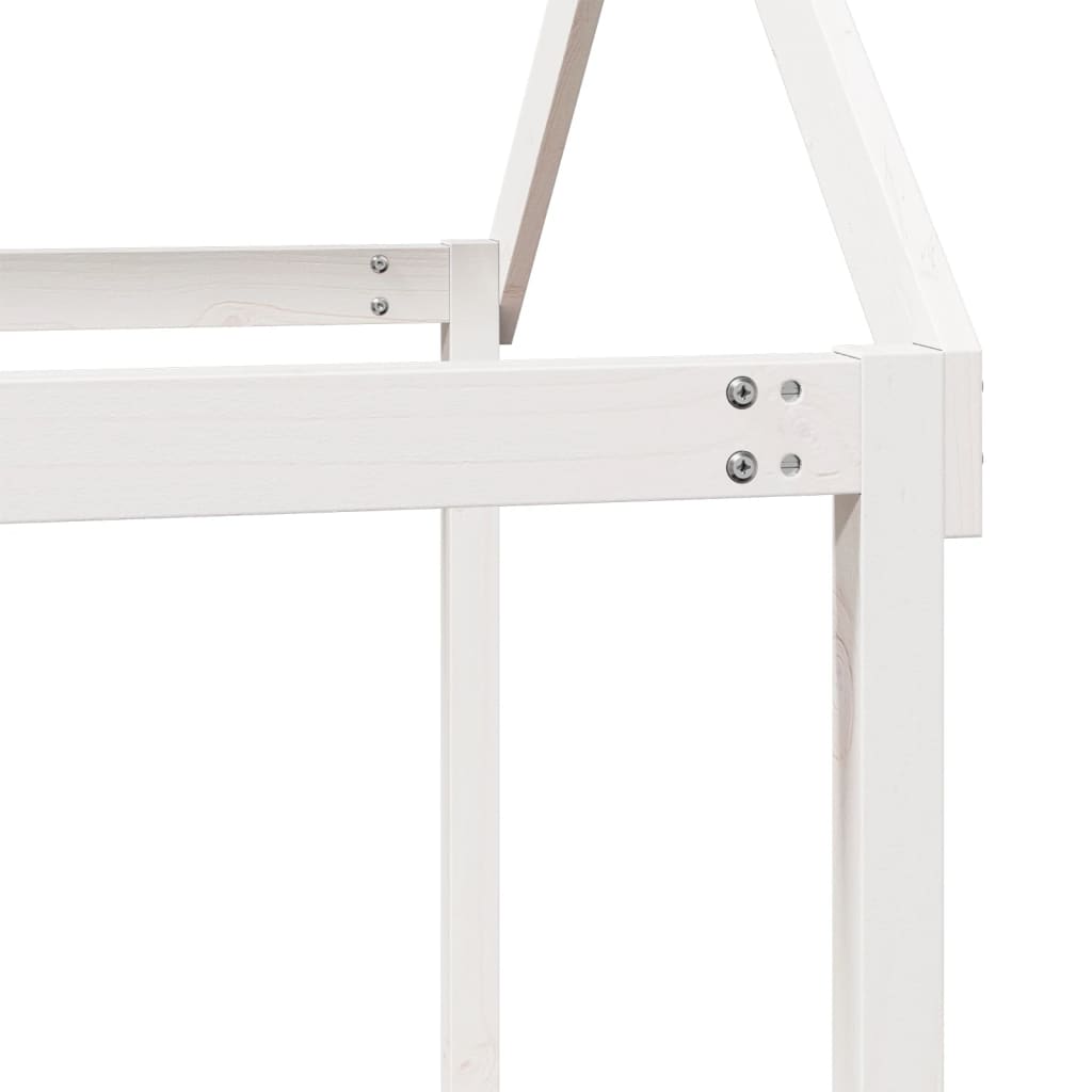 Køyeseng med tak hvit 90x190 cm heltre furu