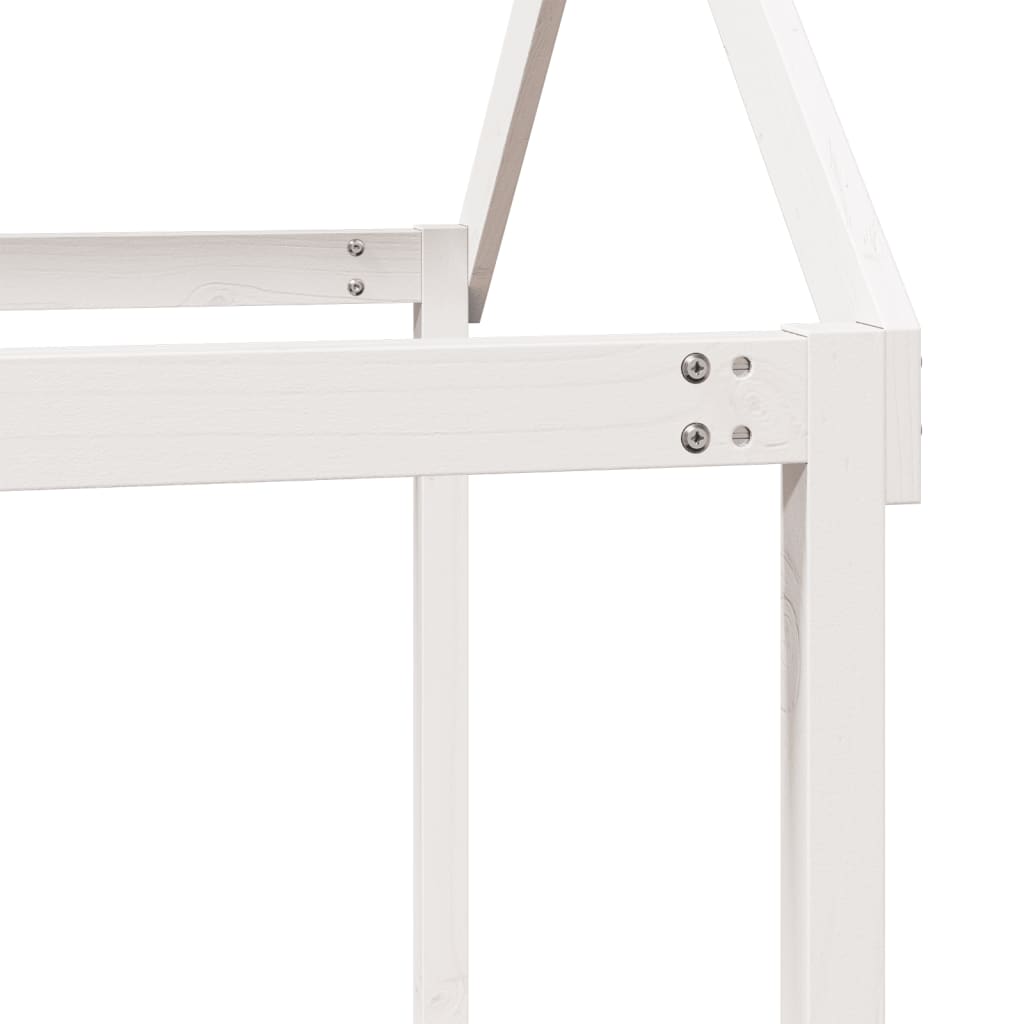 Køyeseng med tak hvit 75x190 cm heltre furu