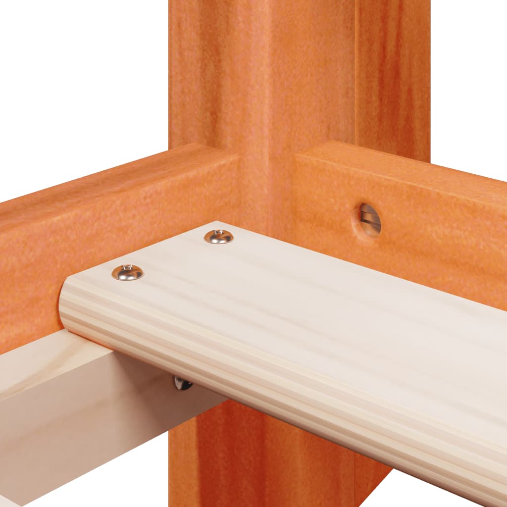 Køyeseng med tak voksbrun 75x190 cm heltre furu