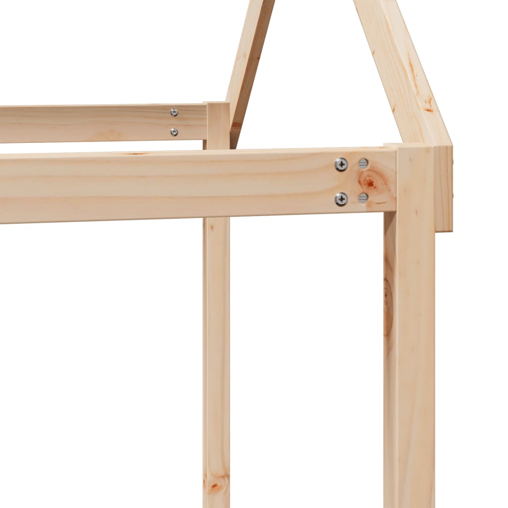 Høyseng med tak 90x190 cm heltre furu