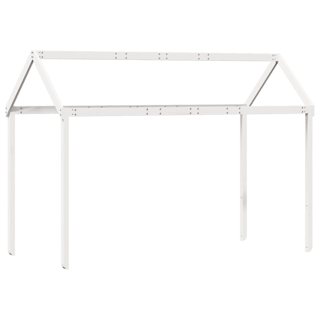 Køyeseng med stige og tak hvit 90x200 cm heltre furu