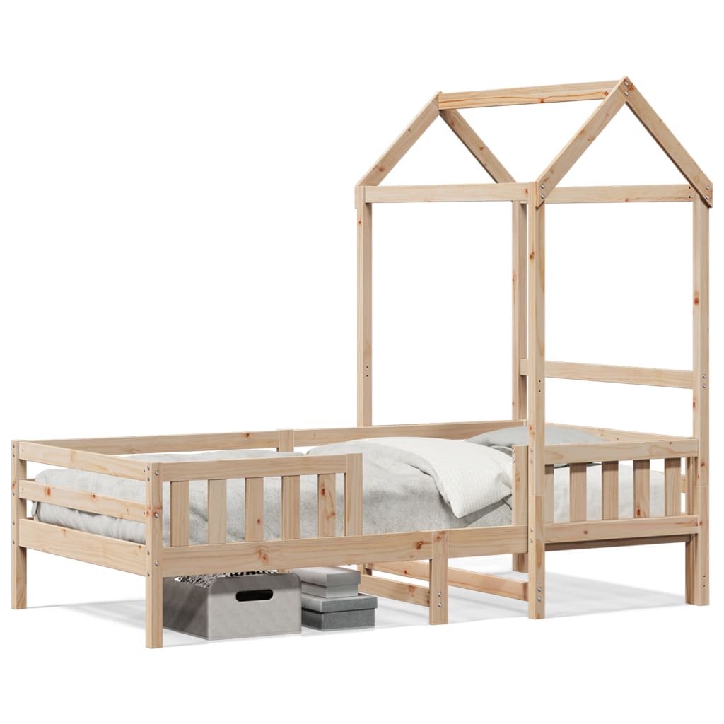 Sengeramme med tak 100x200 cm heltre furu
