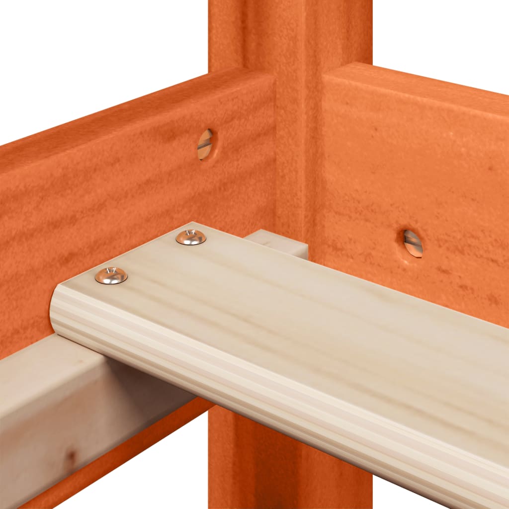 Sengeramme med tak voksbrun 90x190 cm heltre furu