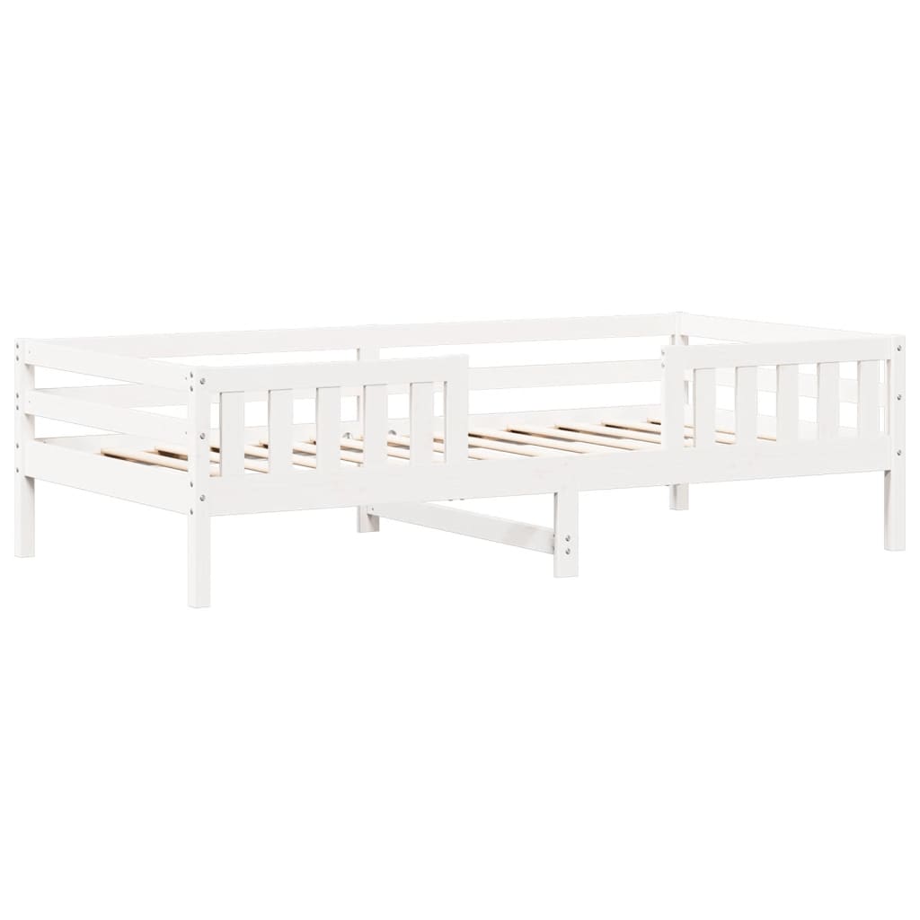 Sengeramme med tak hvit 75x190 cm heltre furu