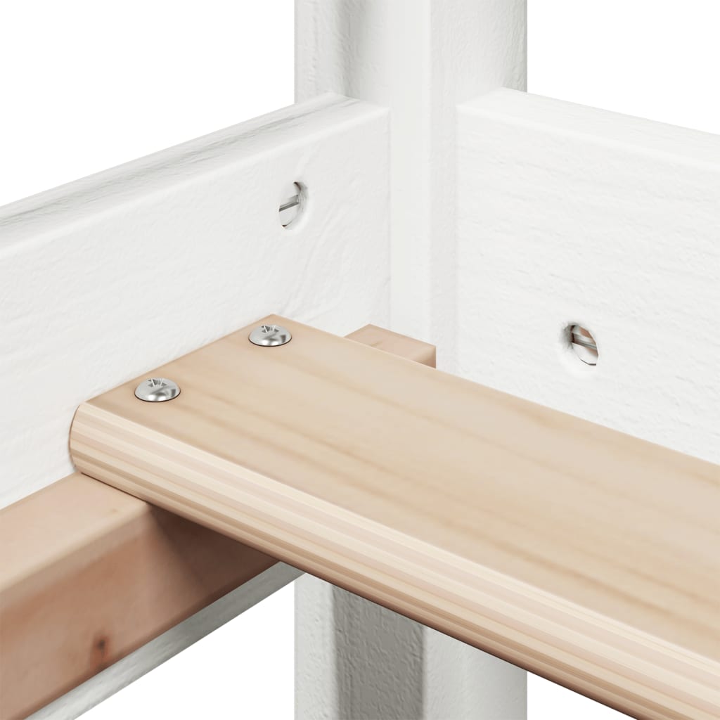 Sengeramme med tak hvit 75x190 cm heltre furu