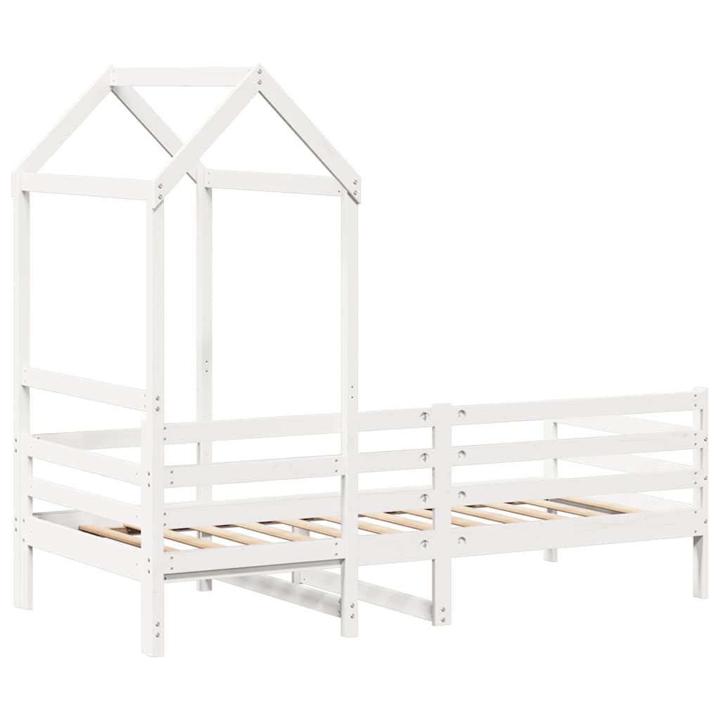 Dagseng med tak hvit 80x200 cm heltre furu