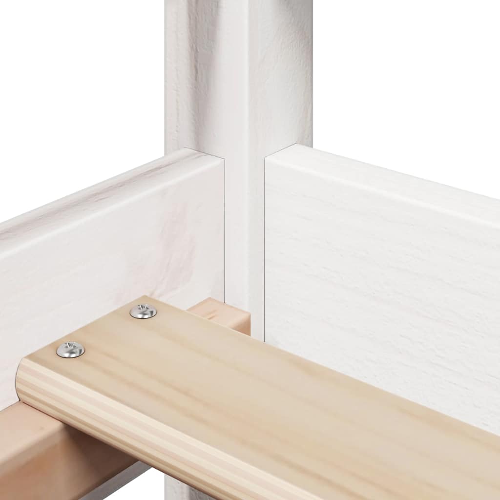 Sett med dagseng og benk med tak hvit 80x200 cm heltre furu