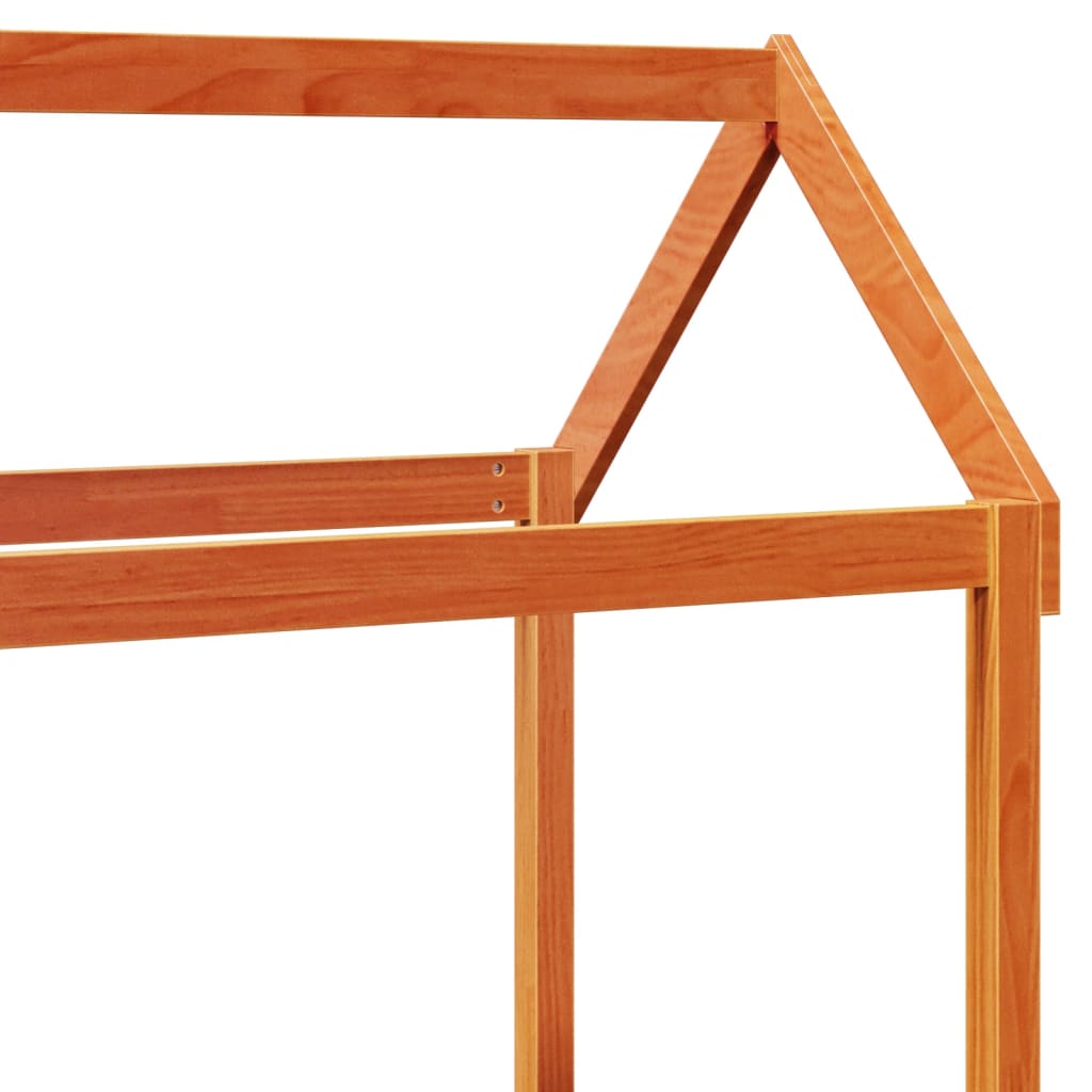 Dagsengsett med tak voksbrun 90x200 cm heltre furu