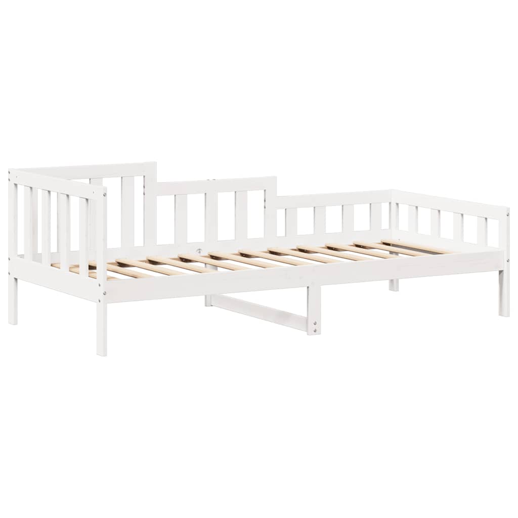 Dagseng med tak hvit 80x200 cm heltre furu vidaXL