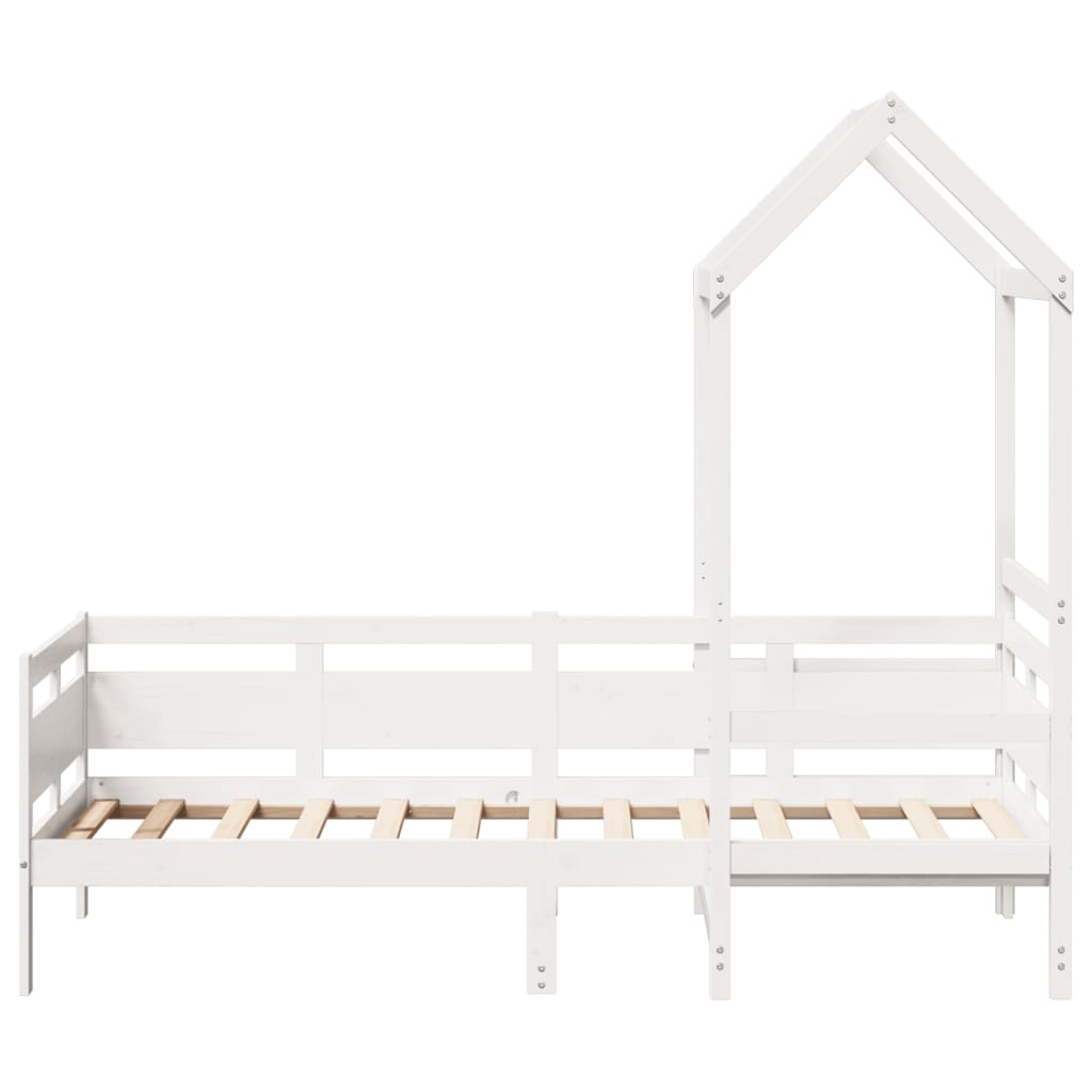 Dagseng med tak hvit 80x200 cm heltre furu