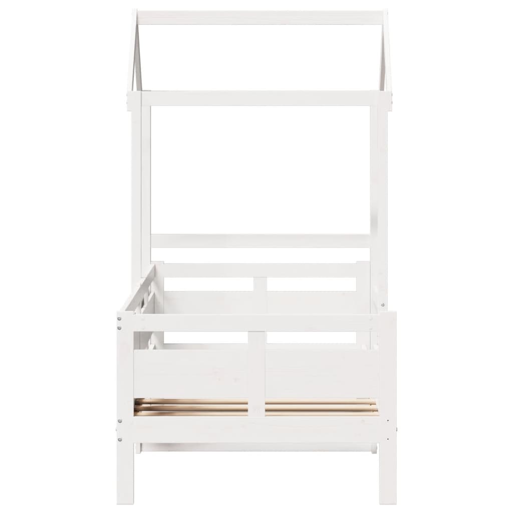 Dagseng med tak hvit 80x200 cm heltre furu