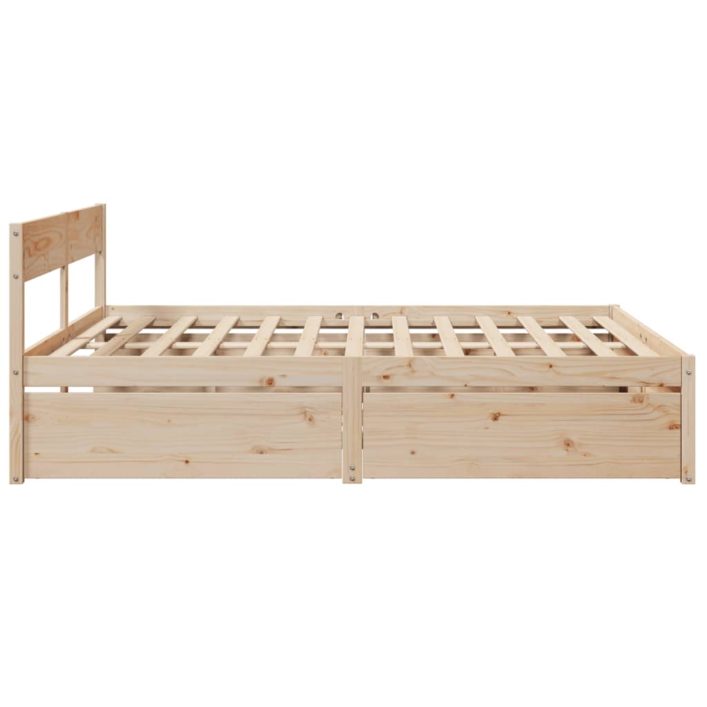 Sengeramme med madrass 200x200 cm heltre furu