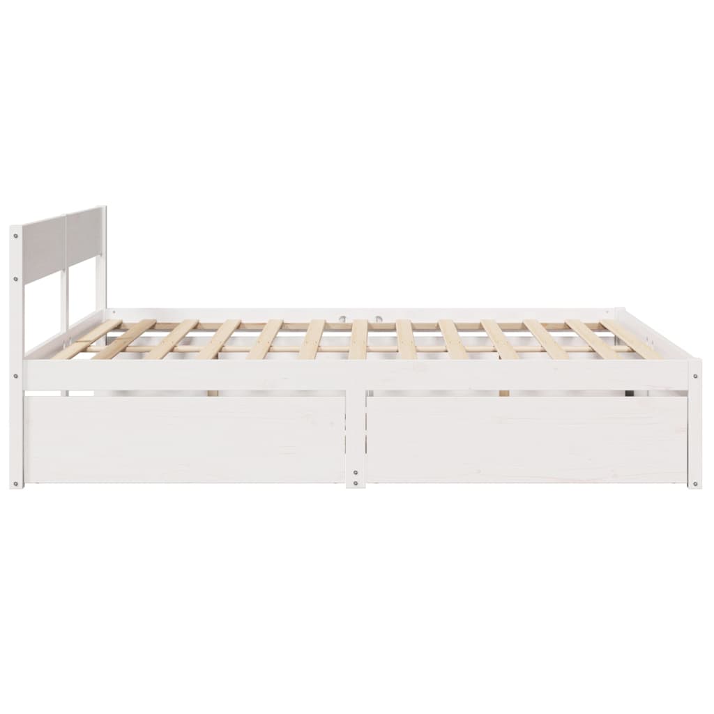 Sengeramme uten madrass hvit 180x200 cm heltre furu