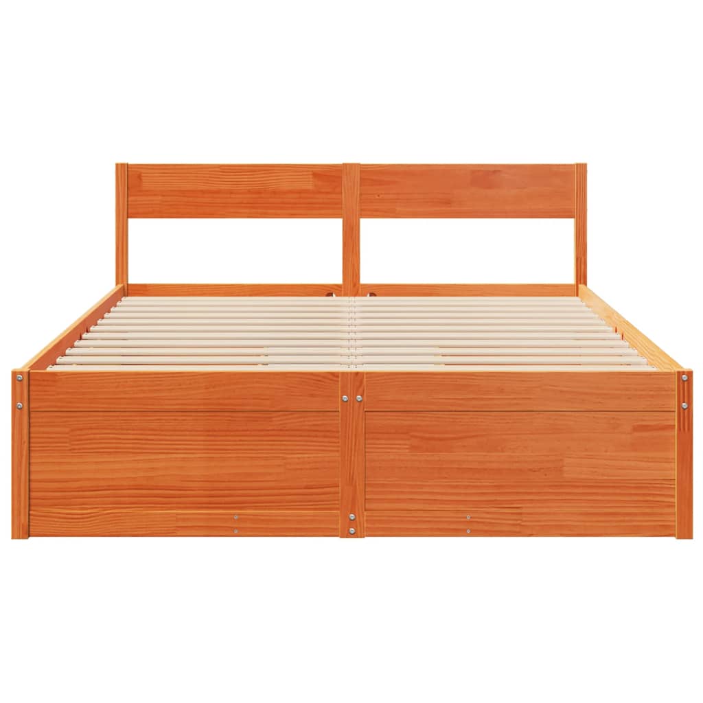 Sengeramme uten madrass brun 150x200 cm heltre furu