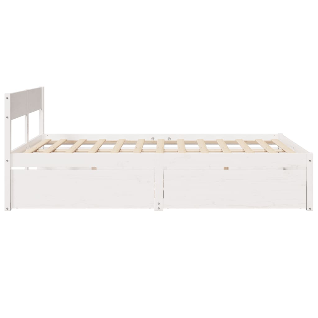 Sengeramme uten madrass hvit 140x200 cm heltre furu