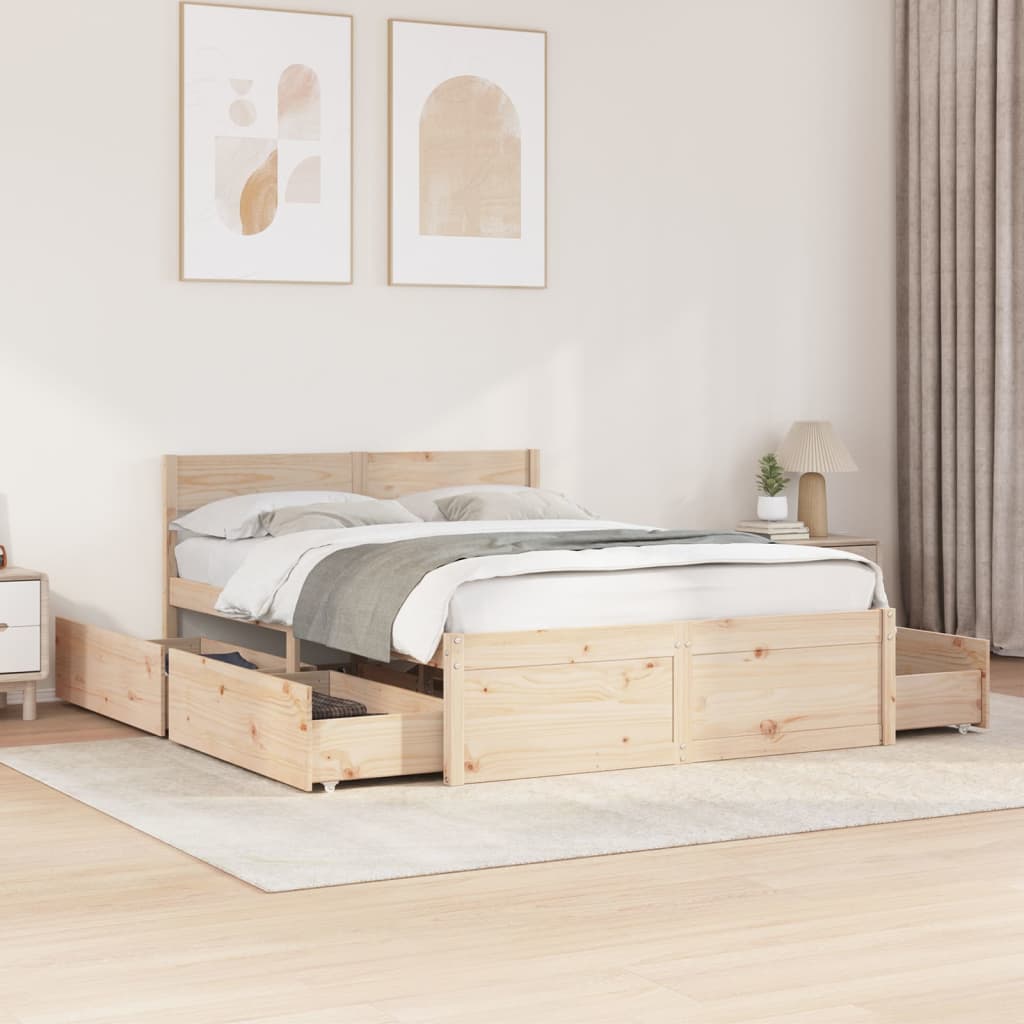 Sengeramme uten madrass 140x190 cm heltre furu