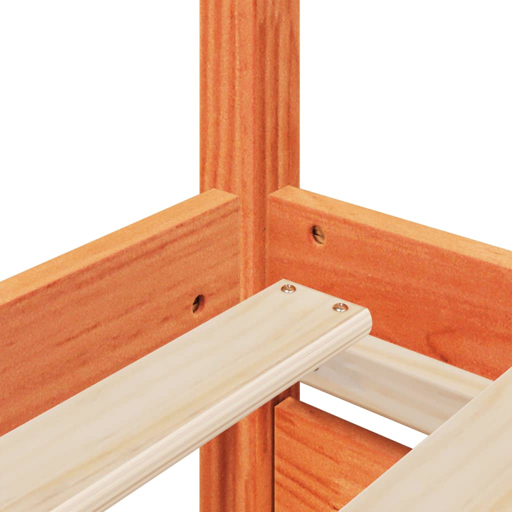 Sengeramme uten madrass voksbrun 140x190 cm heltre furu