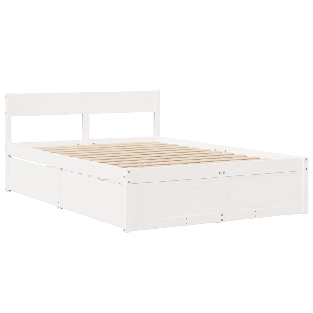 Sengeramme uten madrass hvit 120x190 cm heltre furu