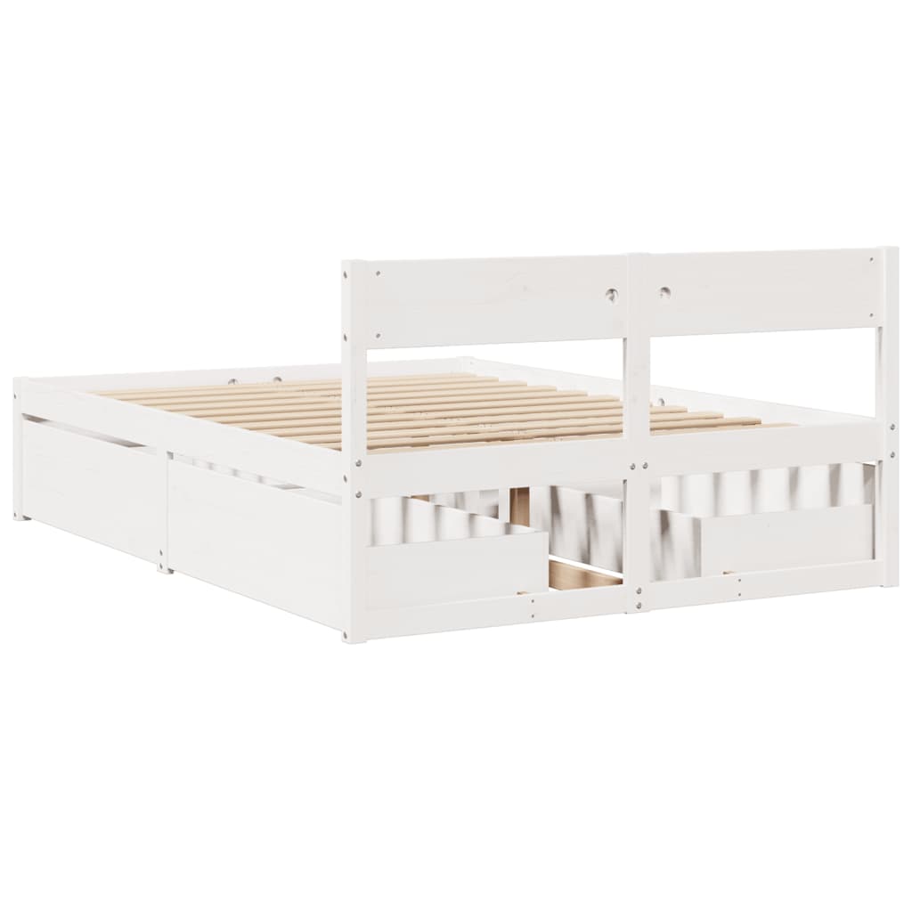 Sengeramme uten madrass hvit 120x190 cm heltre furu