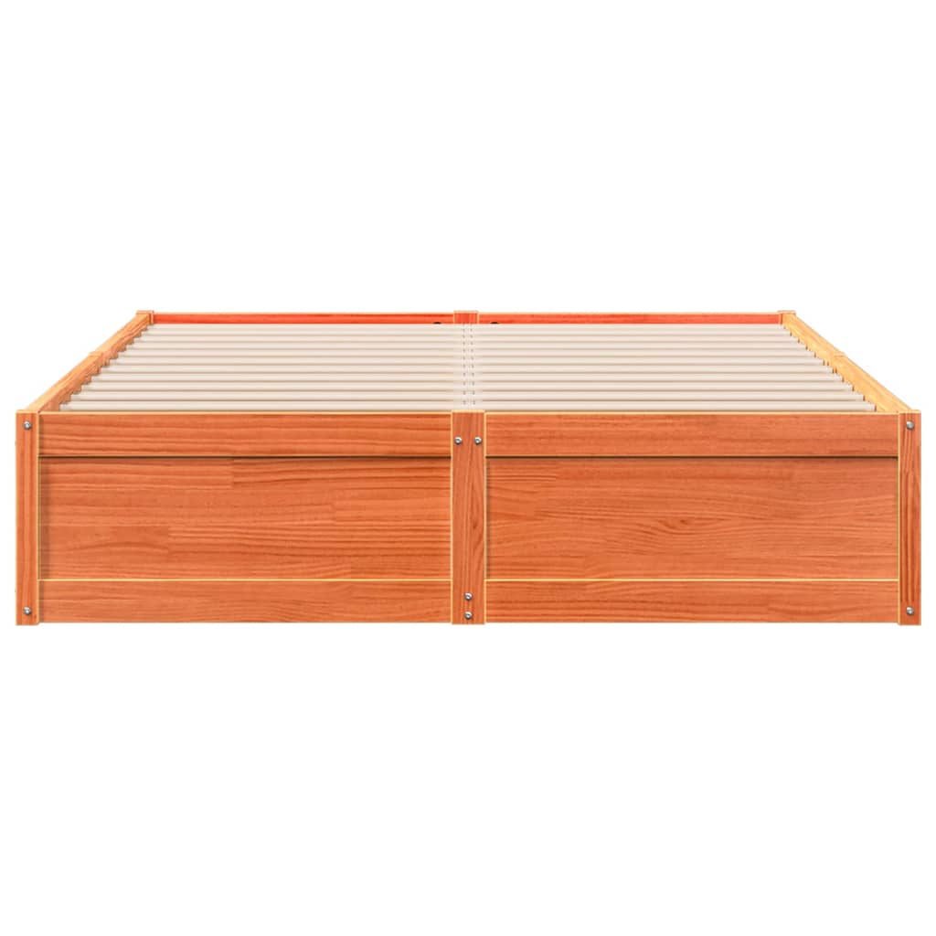 Sengeramme uten madrass voksbrun 160x200 cm heltre furu