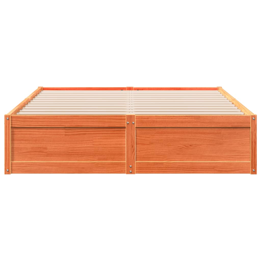 Sengeramme uten madrass brun 150x200 cm heltre furu