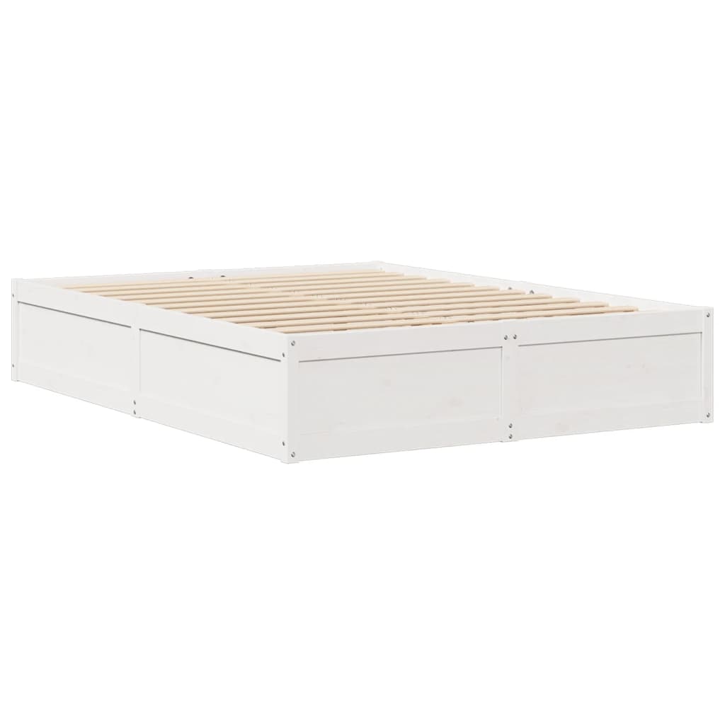 Sengeramme uten madrass hvit 140x190 cm heltre furu