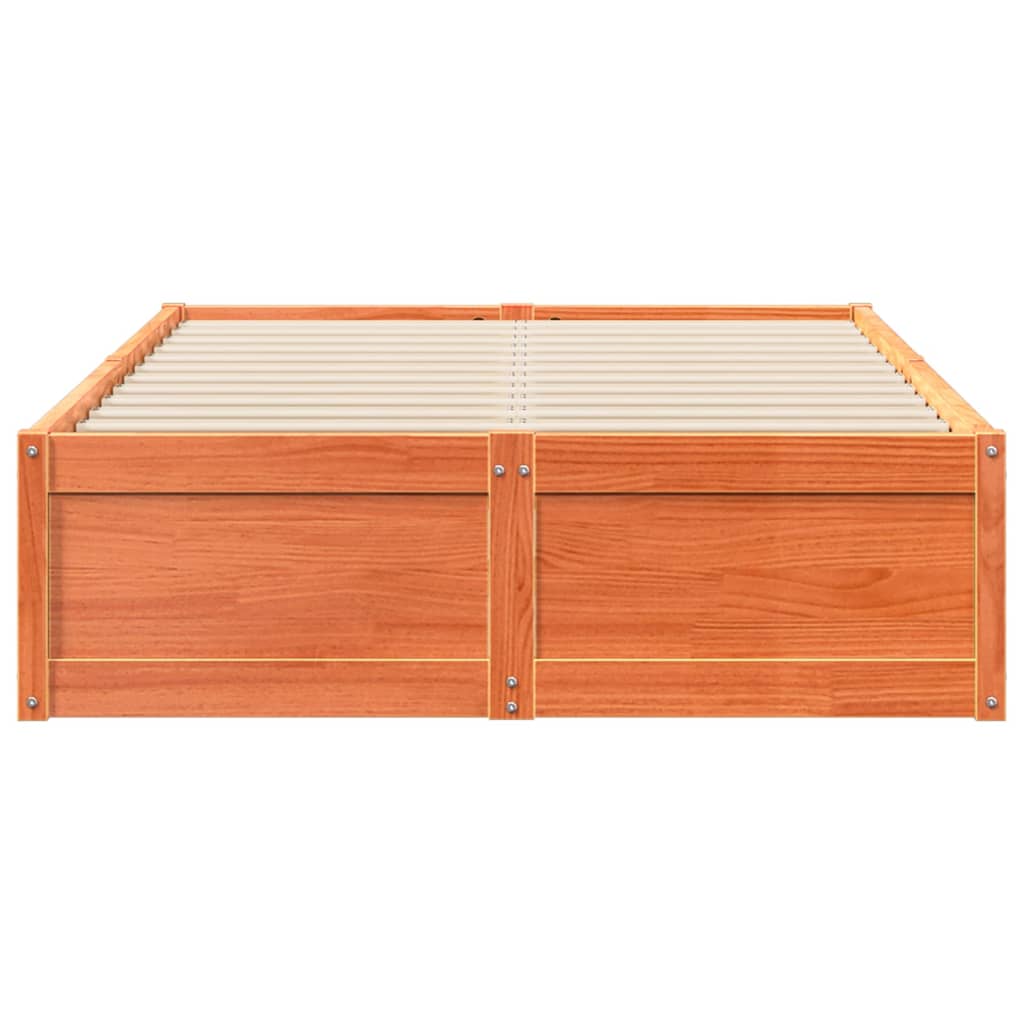 Sengeramme uten madrass voksbrun 120x190 cm heltre furu