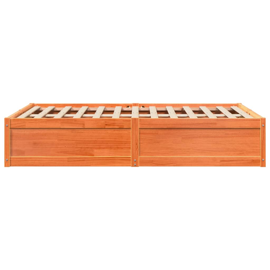 Sengeramme uten madrass voksbrun 120x190 cm heltre furu