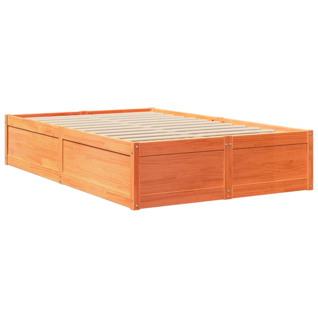 Sengeramme uten madrass voksbrun 120x190 cm heltre furu