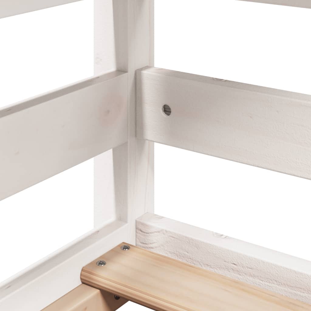 Køyeseng med tak hvit 90x200 cm heltre furu