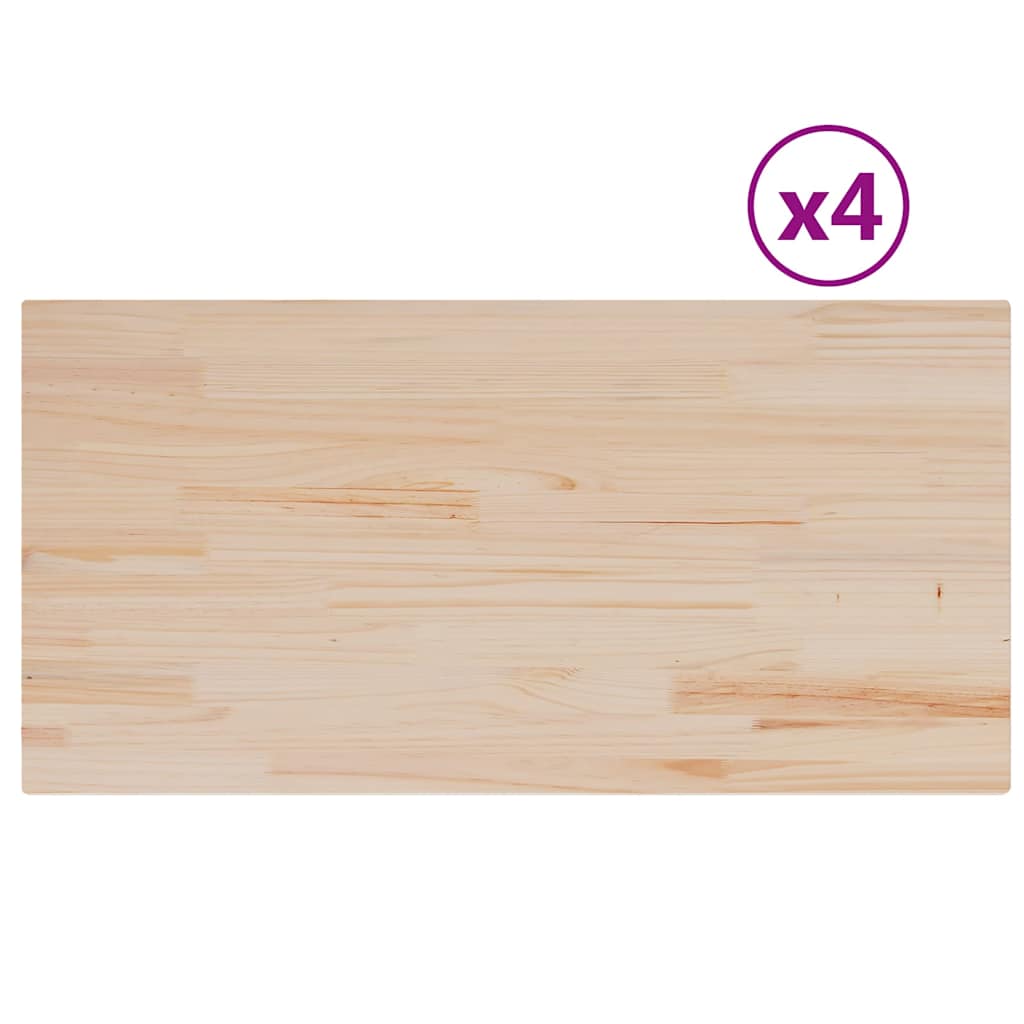 Bordplater 4 stk 100x50x1,7 cm rektangulær heltre furu vidaXL