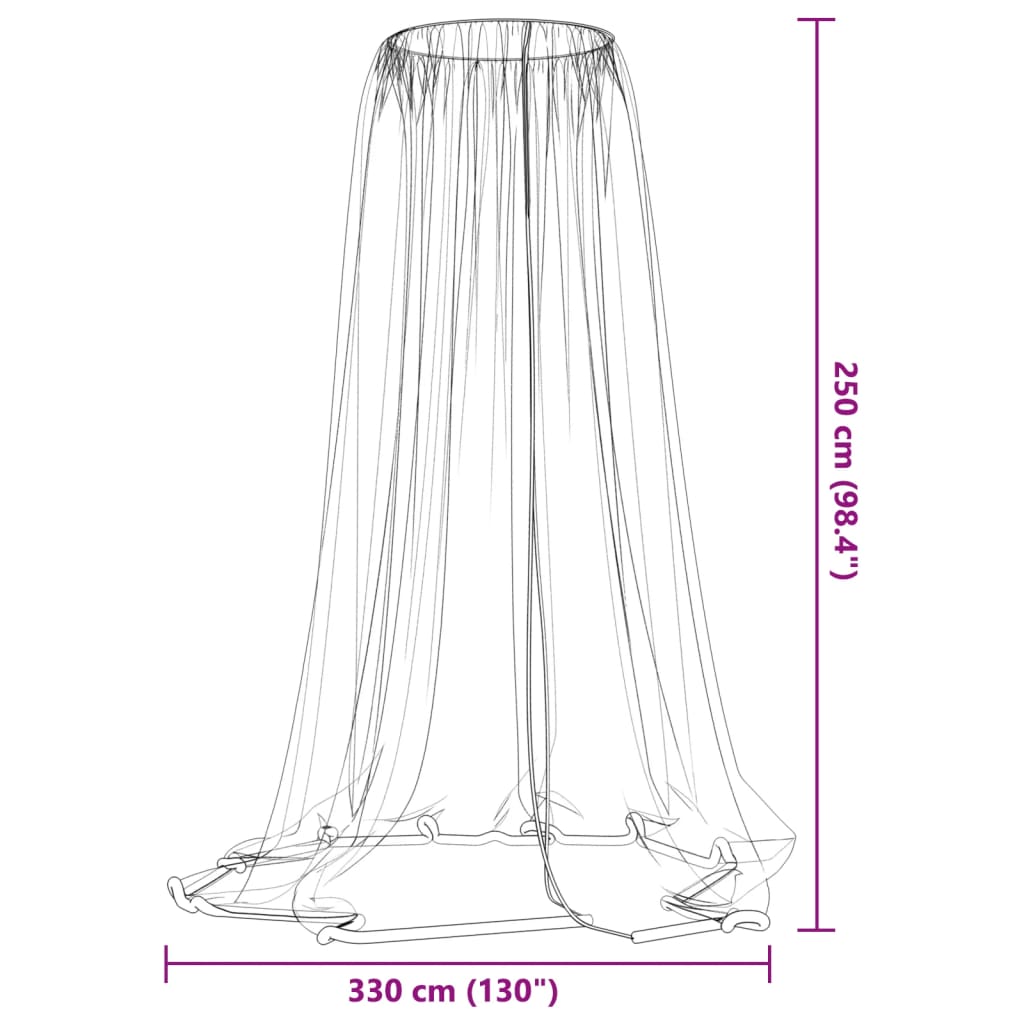 Myggnett for paraply 220 netting hvit Φ330x250 cm