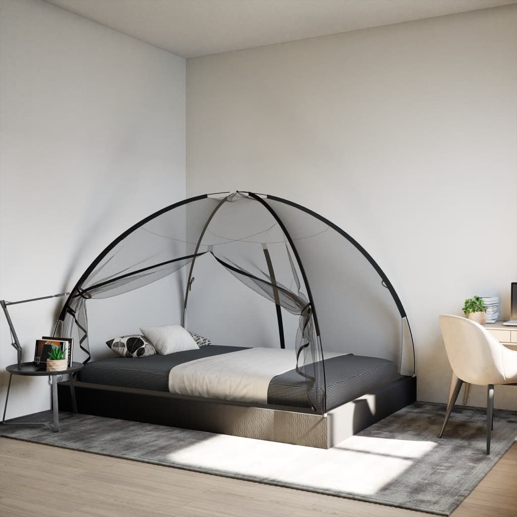 Mongolsk myggnett med dører 220 netting svart 200x150x140 cm
