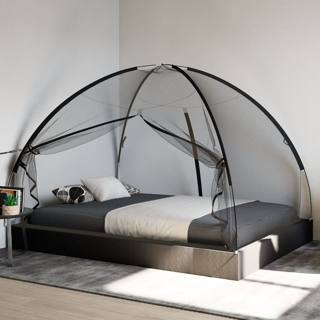 Mongolsk myggnett med dører 220 netting svart 200x150x140 cm