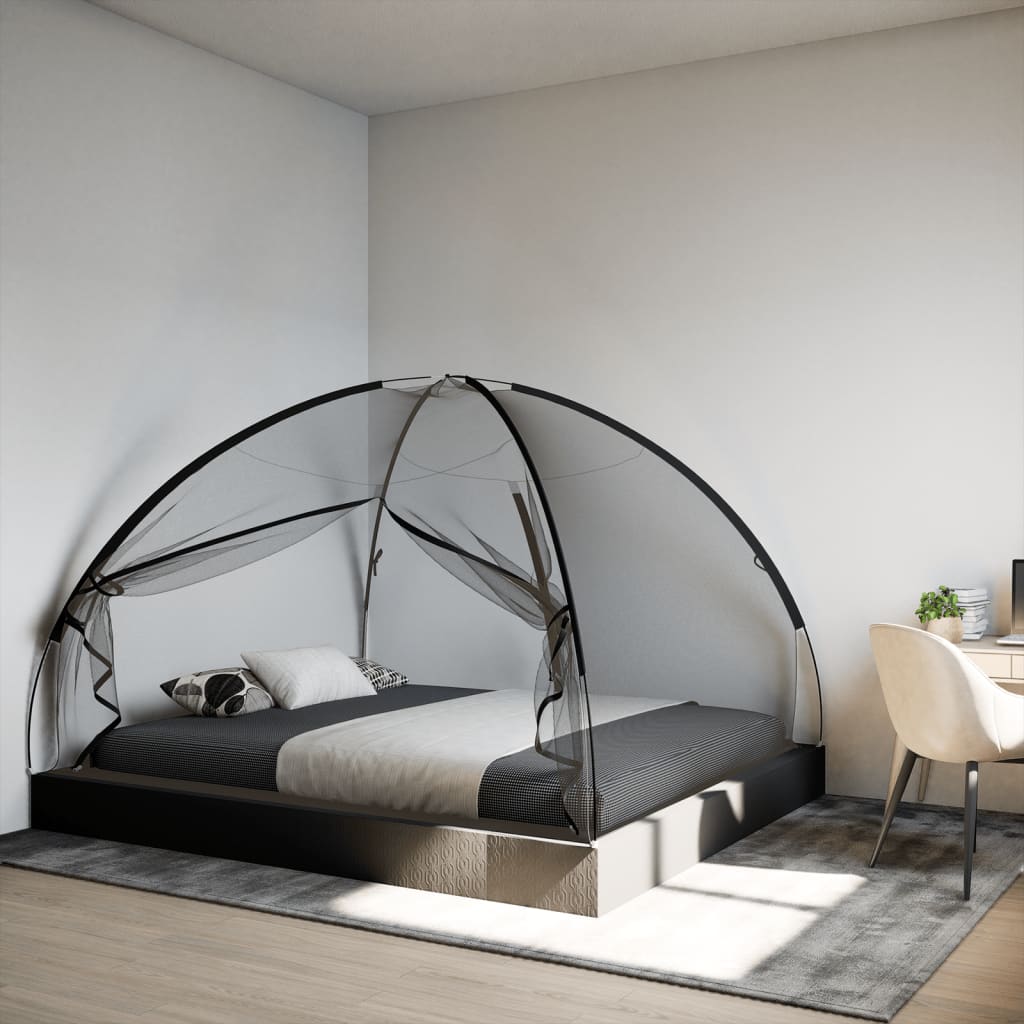 Mongolsk myggnett med dører 220 netting svart 200x180x135 cm