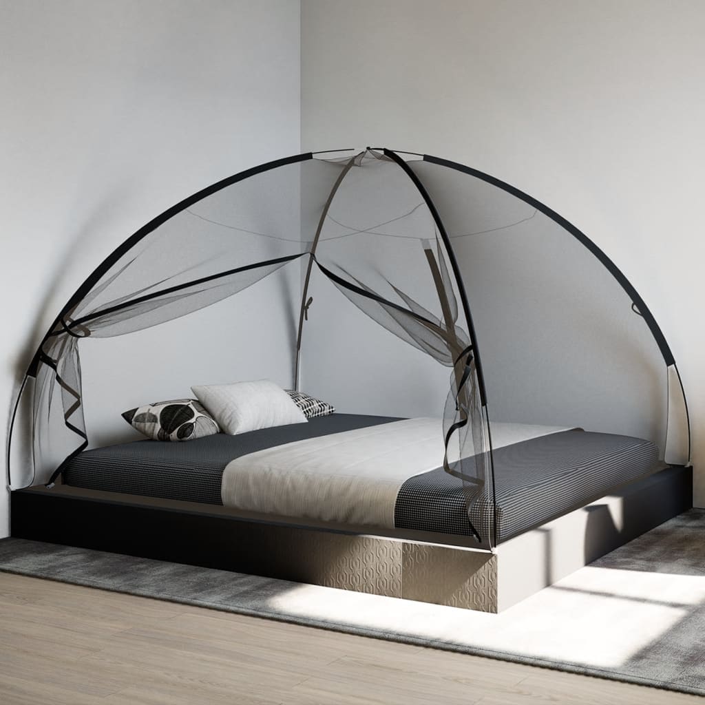 Mongolsk myggnett med dører 220 netting svart 200x180x135 cm