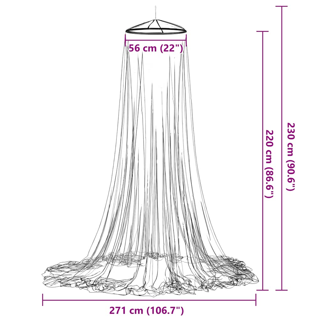 Myggnett til Seng 220 netting Hvit 56x56x220 cm