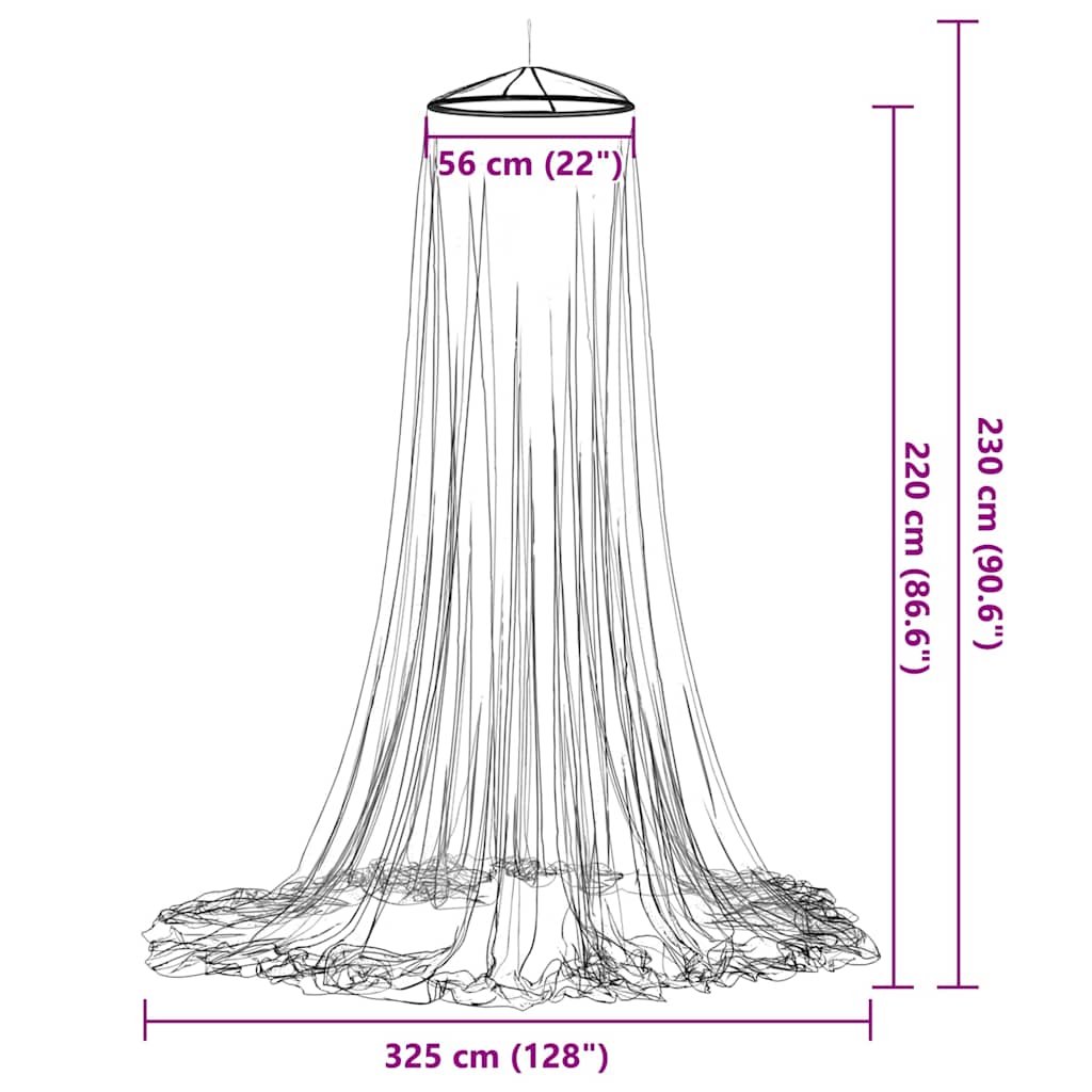 Myggnett til Seng 220 netting Hvit 56x56x220 cm