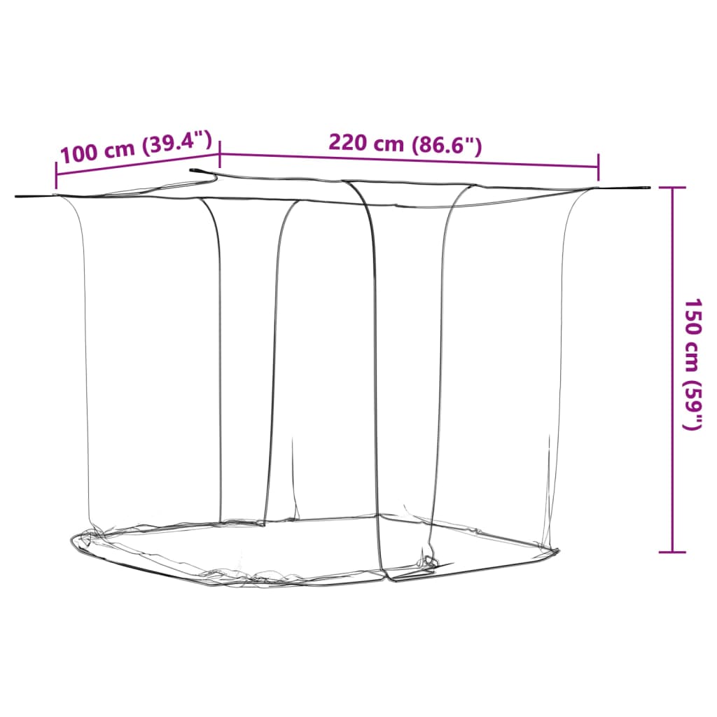 Hengende myggnett 156 netting Hvit 220x100x150 cm