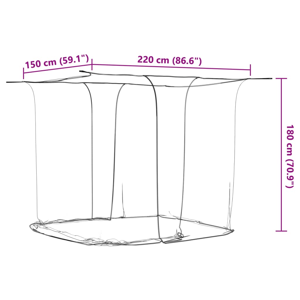 Hengende myggnett 156 netting hvit 220x150x180 cm