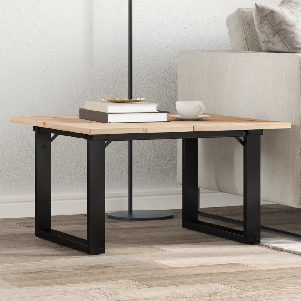 Salongbord O-ramme 70x70x40 cm heltre furu og stål