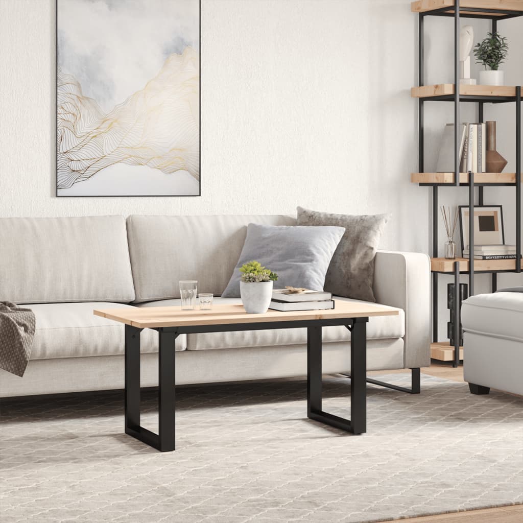 Salongbord O-ramme 90x40x45 cm heltre furu og stål